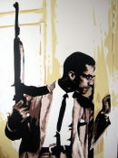 MALCOLM X - AK47.
SIZE: 40" X 30".