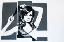 MOD GIRL AND GUN.
36"X24".