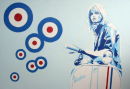 SCOOTER GIRL (2).
SIZE: 36" X 24".
