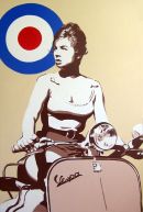 SCOOTER GIRL.(VESPA.)
SIZE: 36" X 24".

