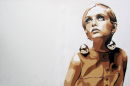 TWIGGY - MOD GIRL 2. (WHITE.)SIZE: 24" X 18".