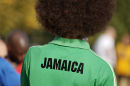 A man with big afro hair.