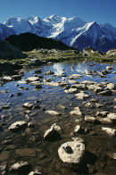 Mont Blanc and an Alpine Lake