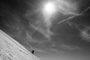 A climber high on the Breithorn