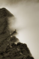 A climber on Snowdon's South Ridge