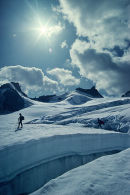 Crossing the Glacier Géant