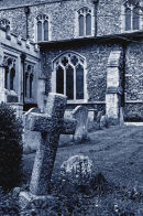 A cross gravestone at Finchingfield Church