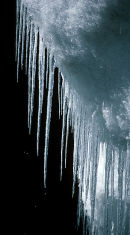 Icicles in a crevasse
