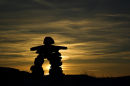 Silhouette of Inukshuk