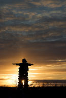 Silhouette of Inukshuk