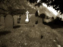 A marble cross in Nant Peris churchyard