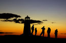 Peggys Cove lighthouse at sunset