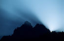 Sunrise from behind the Aiguille de Grepon