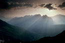 Sunset behind the Aiguilles Rouges from Glacier le Tour