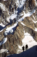 Climbers on the Midi Ridge
