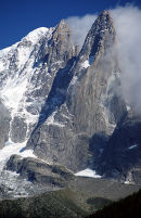 Cloud blowing from the Aiguille Verte and the Dru