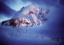 The Aiguille Verte through the clouds