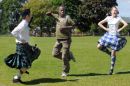 A Zulu Dancer learns the Highland Fling at Alness Academy