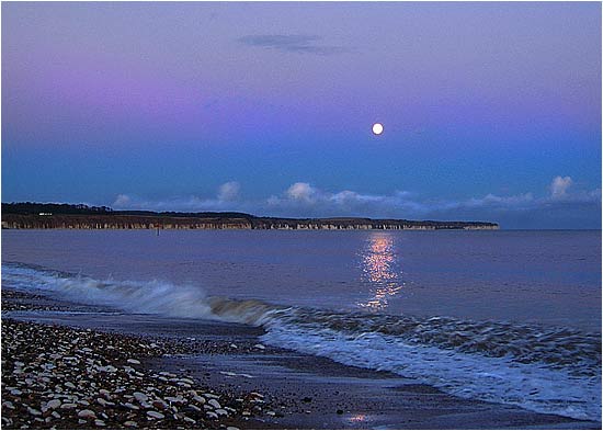 Moon over Flamborough Head