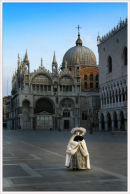 Lone figure St Marks Square (*)