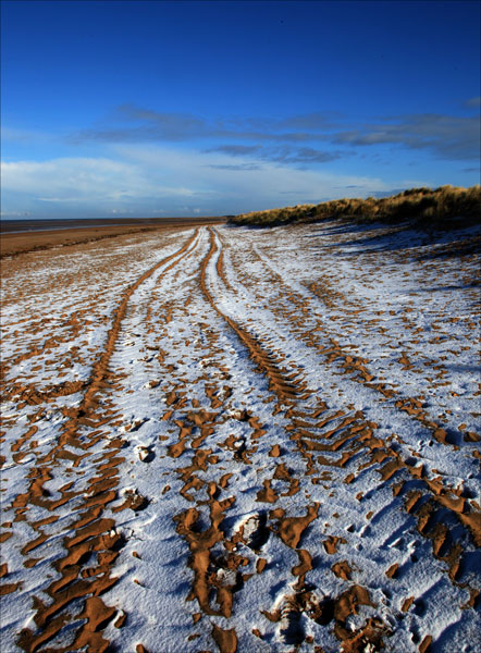 Snowy Hunstanton Beach