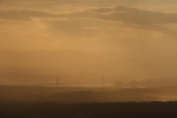 The Forth Road and Rail Bridges from Allermuir Hill