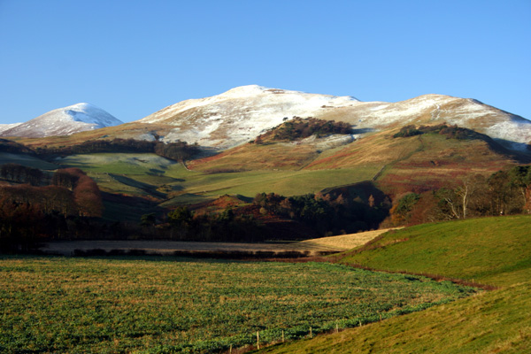 Snow topped Carnethy and Turnhouse Hills