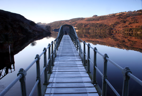 Frost on the boardwalk Torduff Reservoir