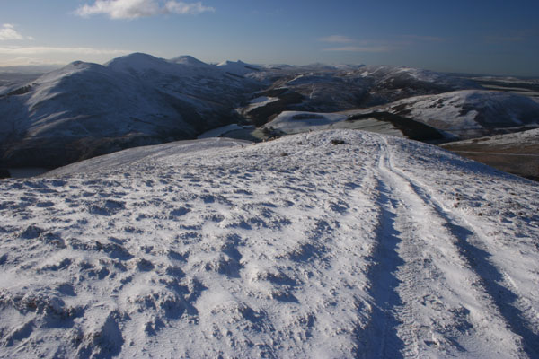 Snowy view from Castlelaw Hill