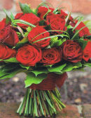 Hand-tied bouquet in red