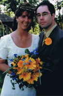 Gerbera bouquet and matching buttonhole