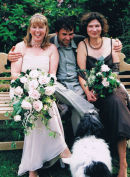 Selena, Craig and bridesmaid - not forgetting Ebony the dog