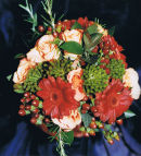 Hand-tied bouquet in autumnal tones 