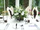 Rustic- style arrangements for the guests tables