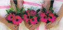 Bridesmaids posies in hot pink