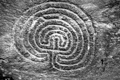 Labyrinth Rock Carving, Cornwall.