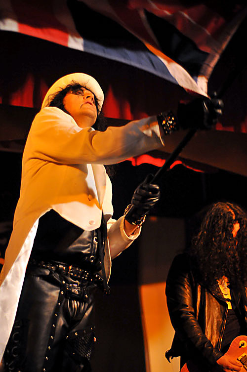Martin Cornish as Alice waves the flag during the show's finale