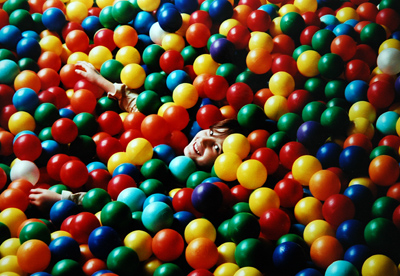 Georgina having fun in a ball pool