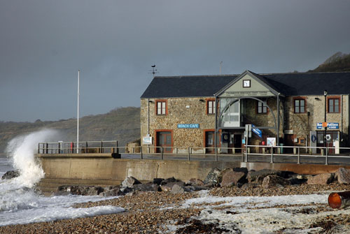 A windy morning at Charmouth Beach