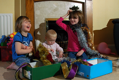 Trying to get the girls to help out at Christmas is not always the best idea...