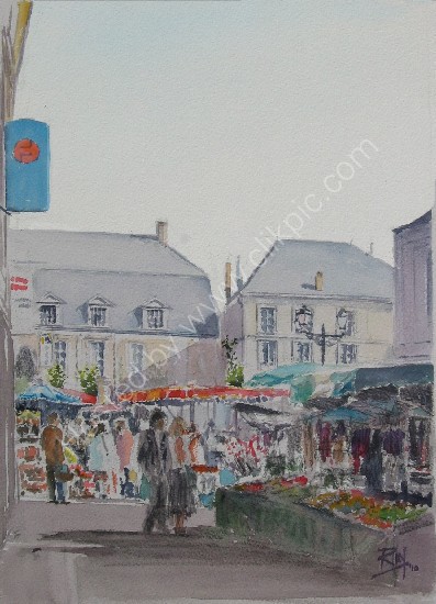 la fleche marché aquarelle