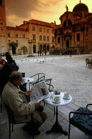 The main square in Dubrovnik, Croatia. 2002.