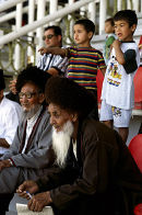Spectators watch horse-racing in Ashgabad, Turkmenistan. 1999.