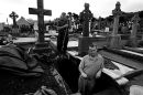 Grave diggers, Bill and Kieran Shovlin, Chapel cemetery, Ardara. 2005