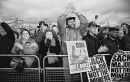 Hyde Park, London, UK, 1994.
Demonstration in support of last surviving coal miners.
