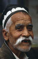 An Uzbek man in traditional hat. Uzbekistan. 2000.