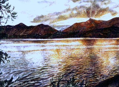 Ref M02: Sunset over Derwentwater