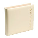 Comet A soft padded album with Wedding blocked vertically down right hand side.  Available in Black & Ivory