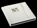 Madison (white) New style of modern wedding album. Fresh modern styling, Madison features a wrap round magnetic cover, finished with silver trim. Available in a matt finish Black or White cover, each album has an aperture to display a print of your choice on the front cover.