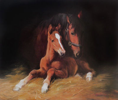 Mare and Foal by jacqueline Stanhope